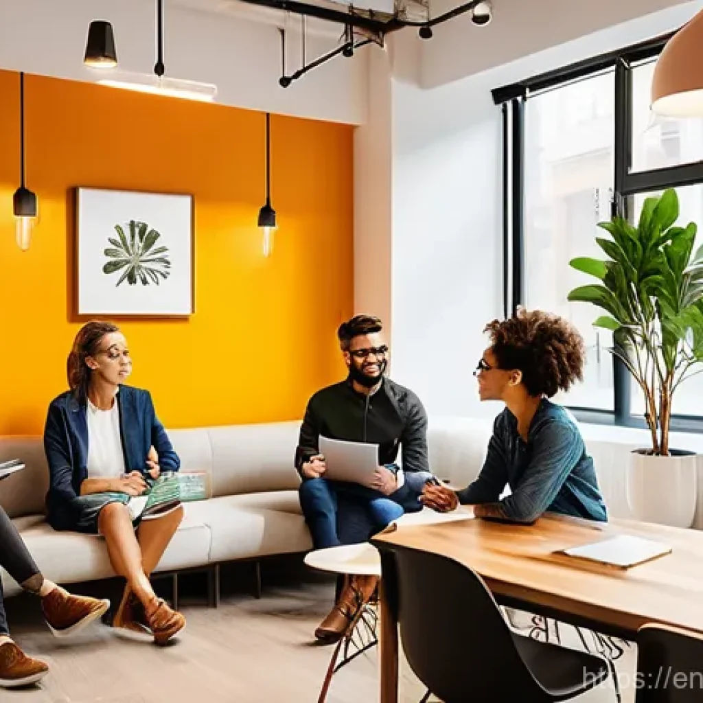 코워킹 스페이스의 미래 전망 - **Prompt 1: A Vibrant, Community-Driven Coworking Hub**
    "A bustling, modern coworking space bath...