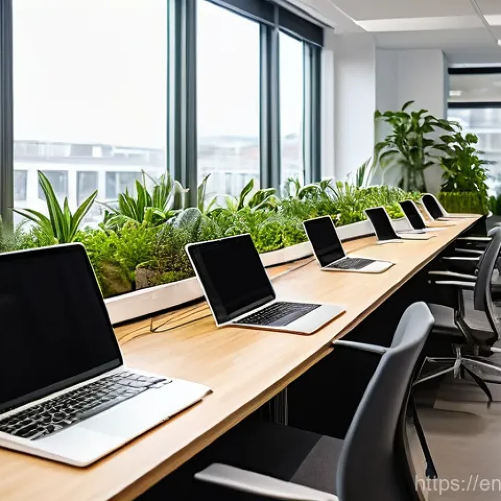 2023년 코워킹 스페이스의 혁신적 기술 도입 - **Prompt 1: Personalized Productivity Hub**
    "A bright, contemporary co-working desk setup in a s...