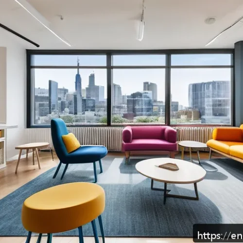 코워킹 스페이스에서의 협업 방안 - A modern coworking space featuring distinct zones designed for different collaboration styles: a qui...